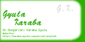 gyula karaba business card